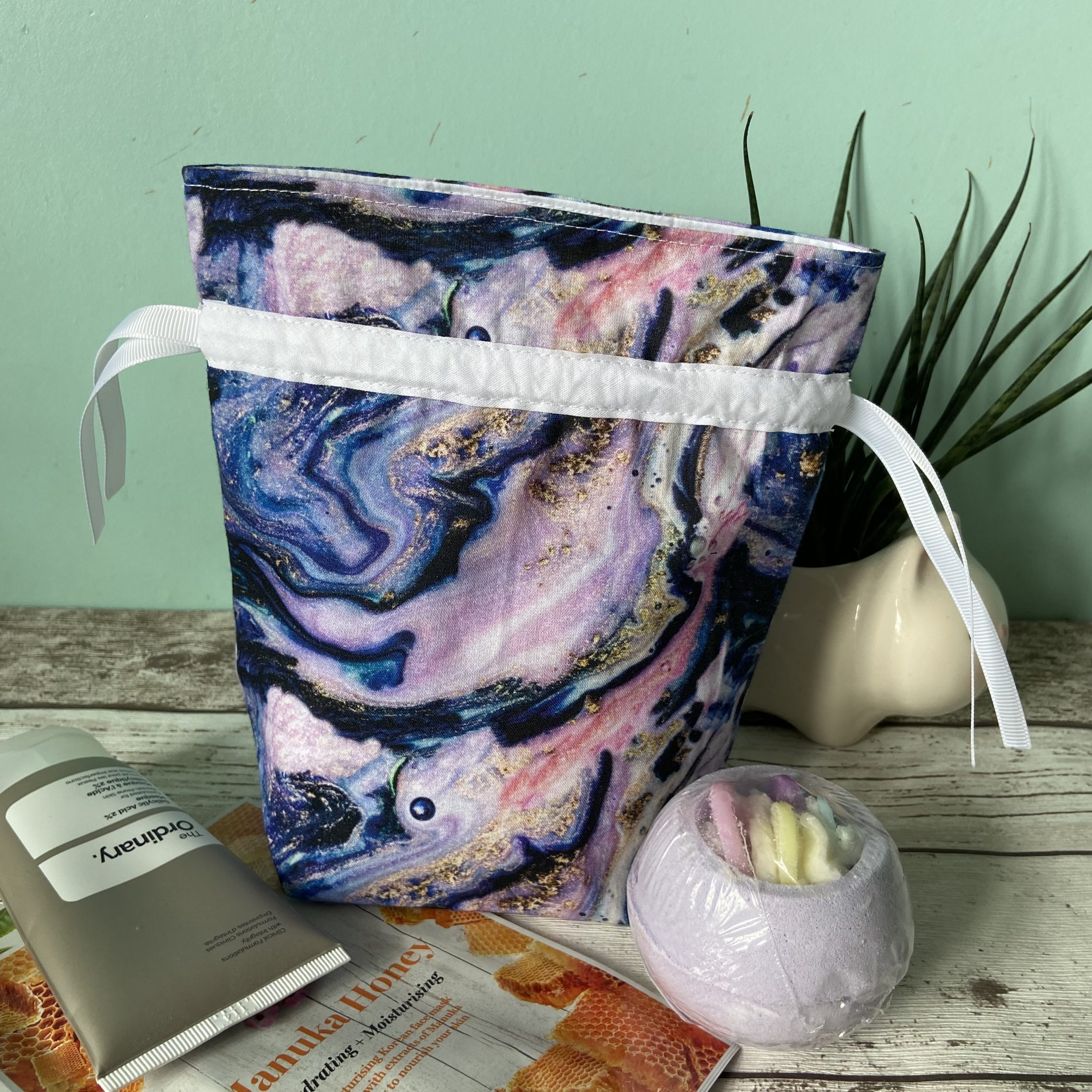 Marble Drawstring Bag That’s Sew Becky