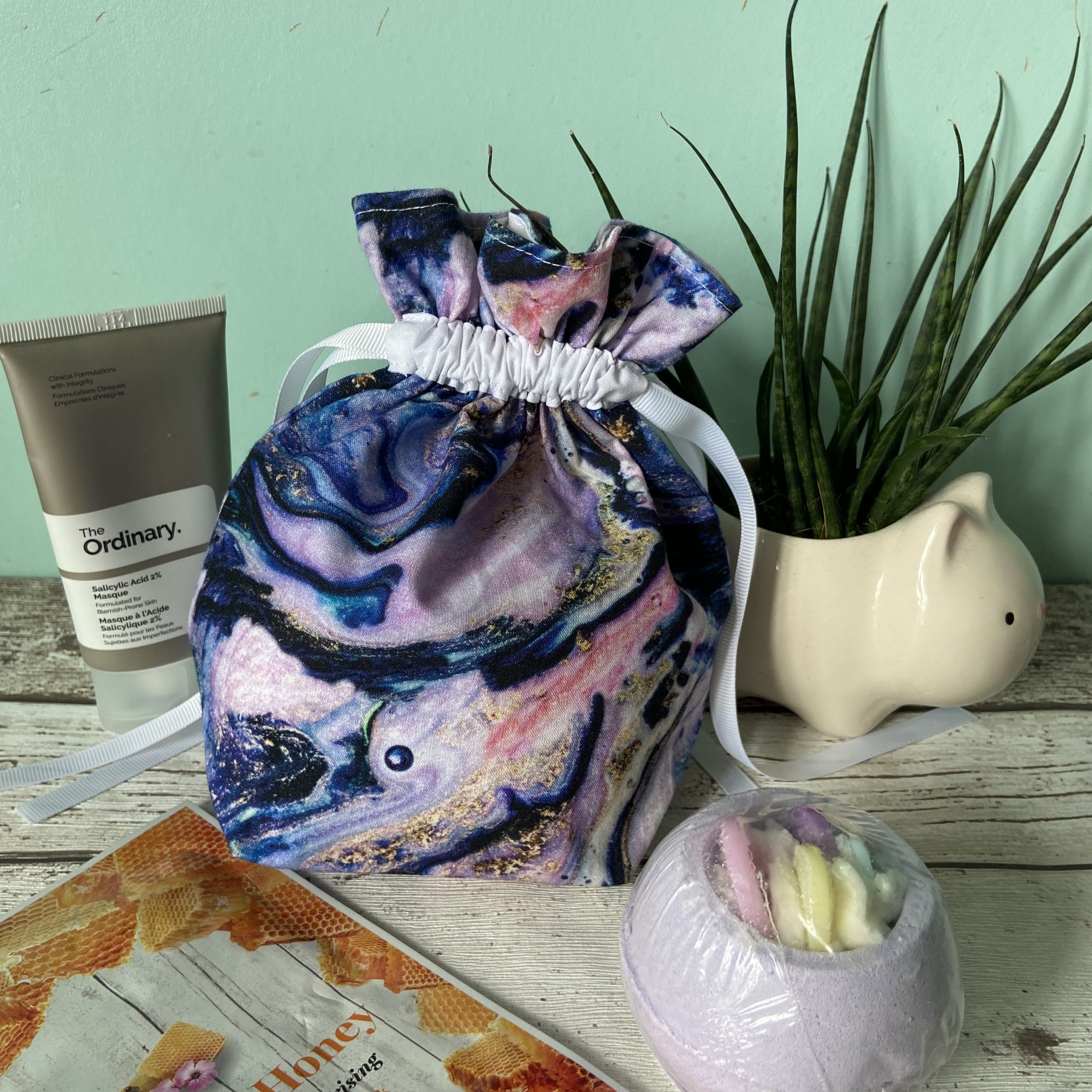 Marble Drawstring Bag That’s Sew Becky