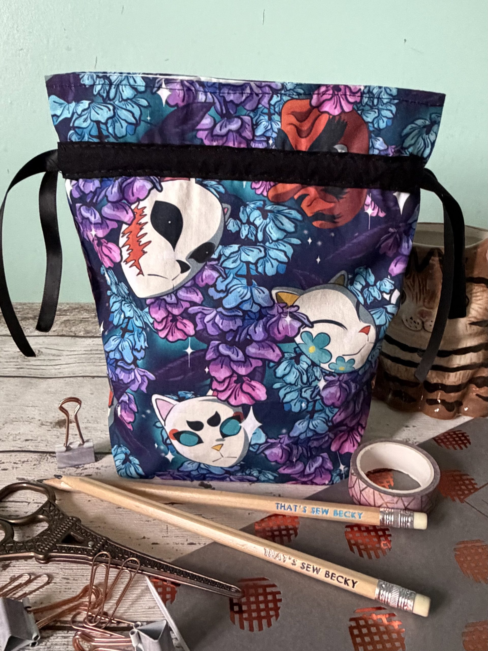 Demon Slayer Masks Drawstring Bag - Image 2